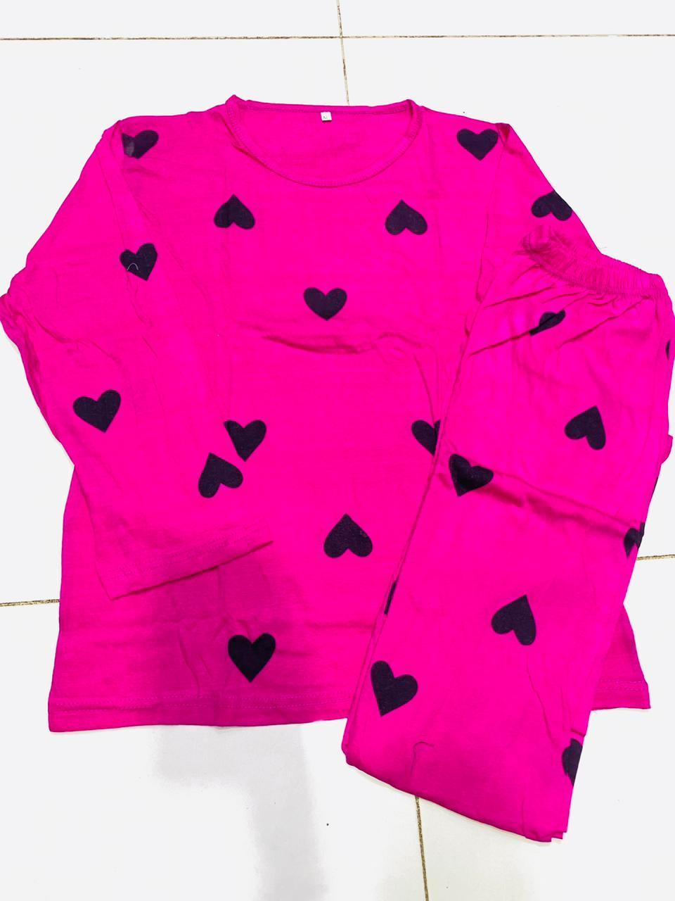 2 Pcs Women's Stitched Printed Night Suit