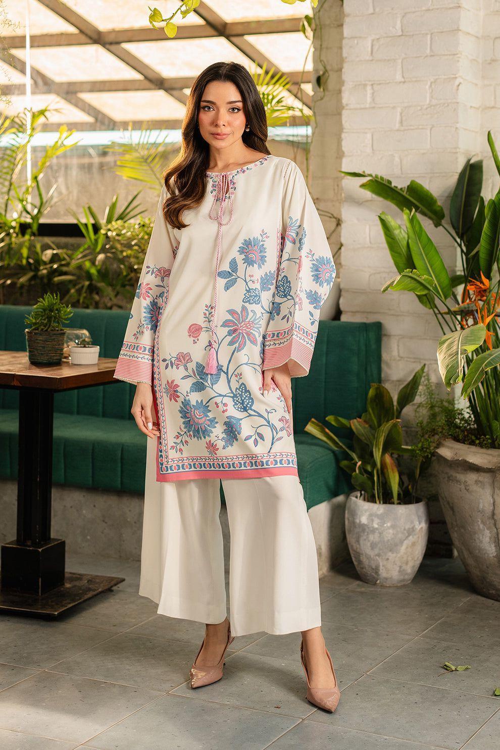 2 Pcs Women's Stitched Swiss Voile Printed Co-Ord Set
