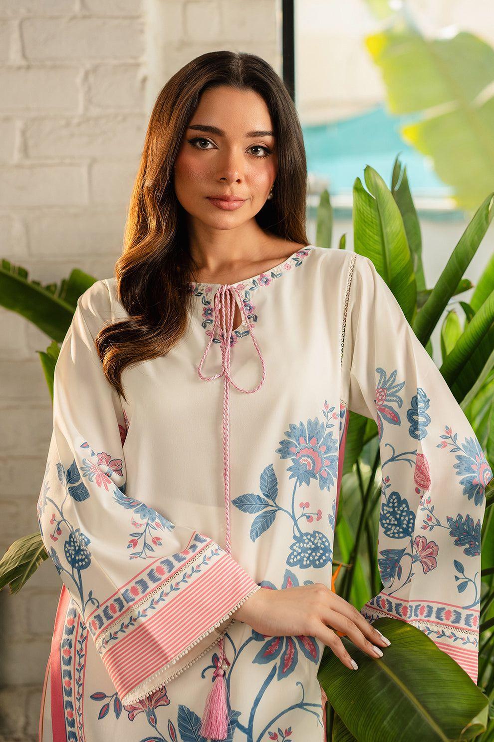 2 Pcs Women's Stitched Swiss Voile Printed Co-Ord Set